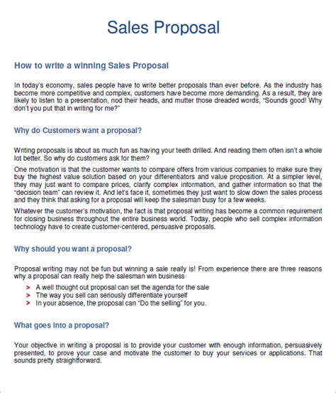 business sale proposal template